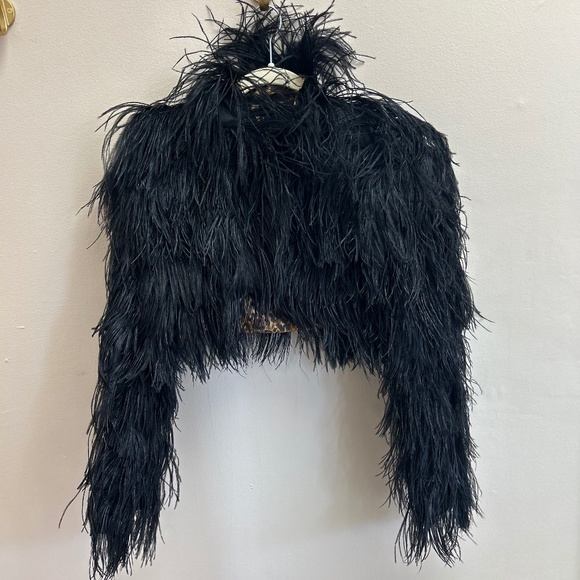 Dolce & Gabbana ostrich feather bolero, black - Picture 1 of 6